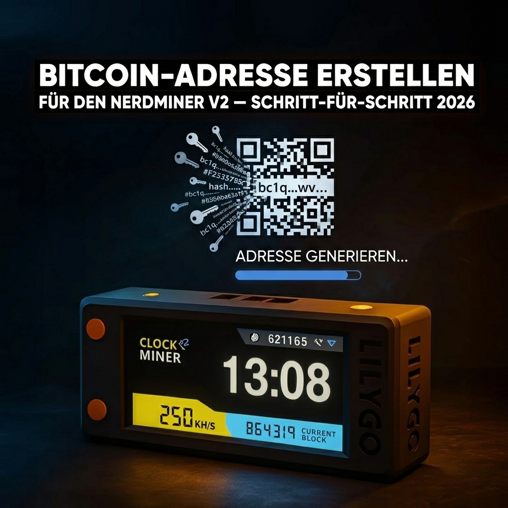 Bitcoin-Adresse für den Nerdminer V2 erstellen — Schritt-für-Schritt 2026