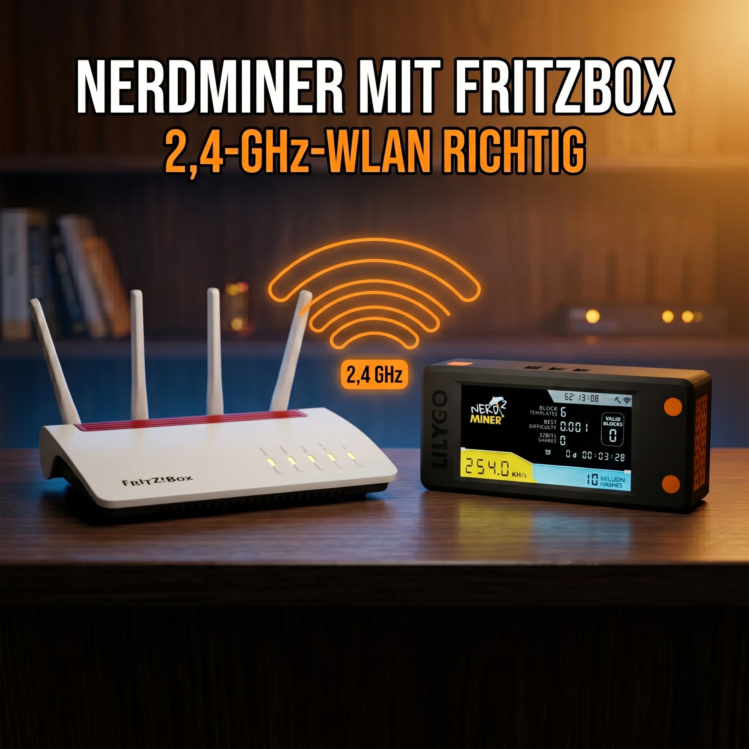 Nerdminer V2 mit FritzBox verbinden — 2,4-GHz-WLAN richtig einrichten