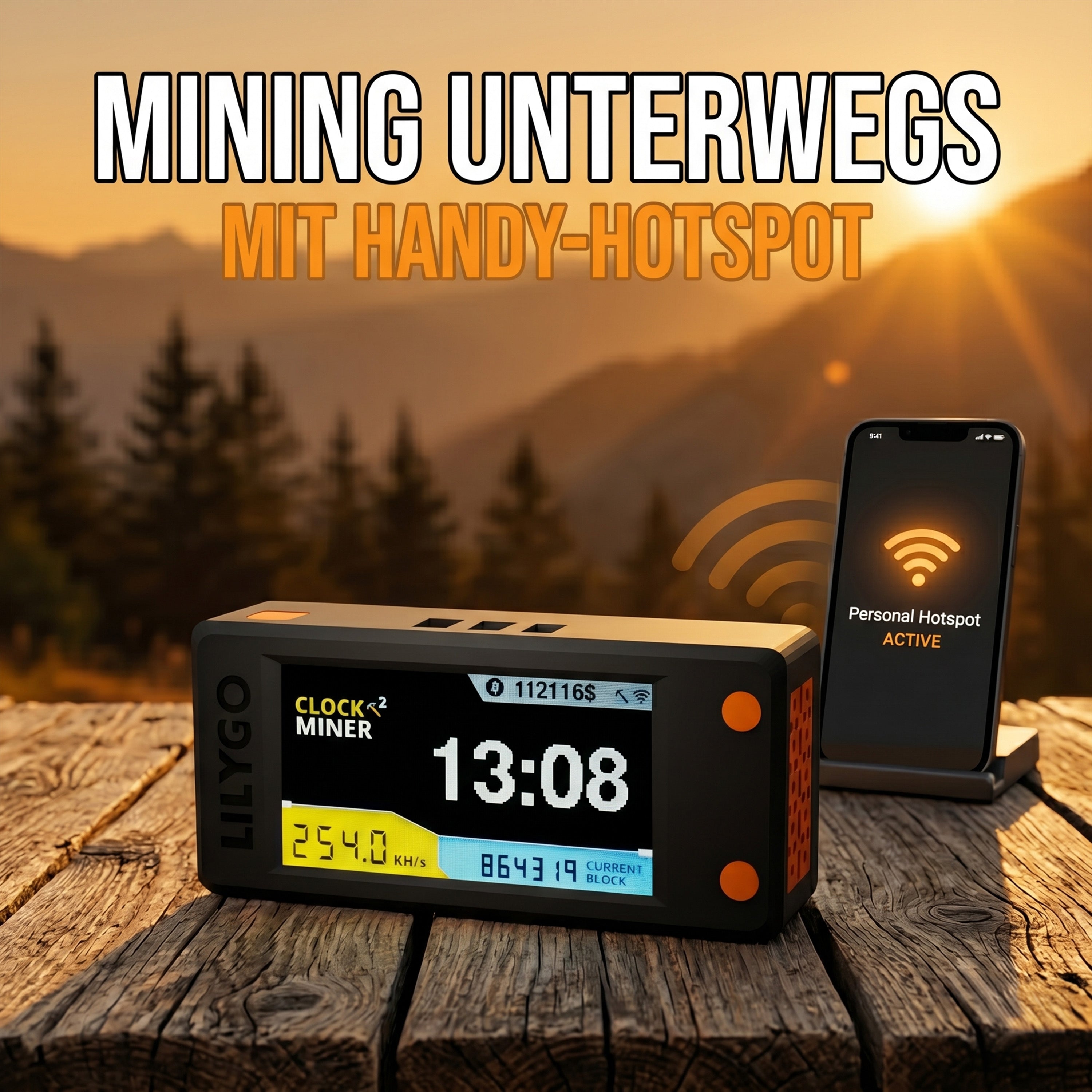 Nerdminer V2 mit Handy-Hotspot betreiben — Mobiles Bitcoin Mining unterwegs