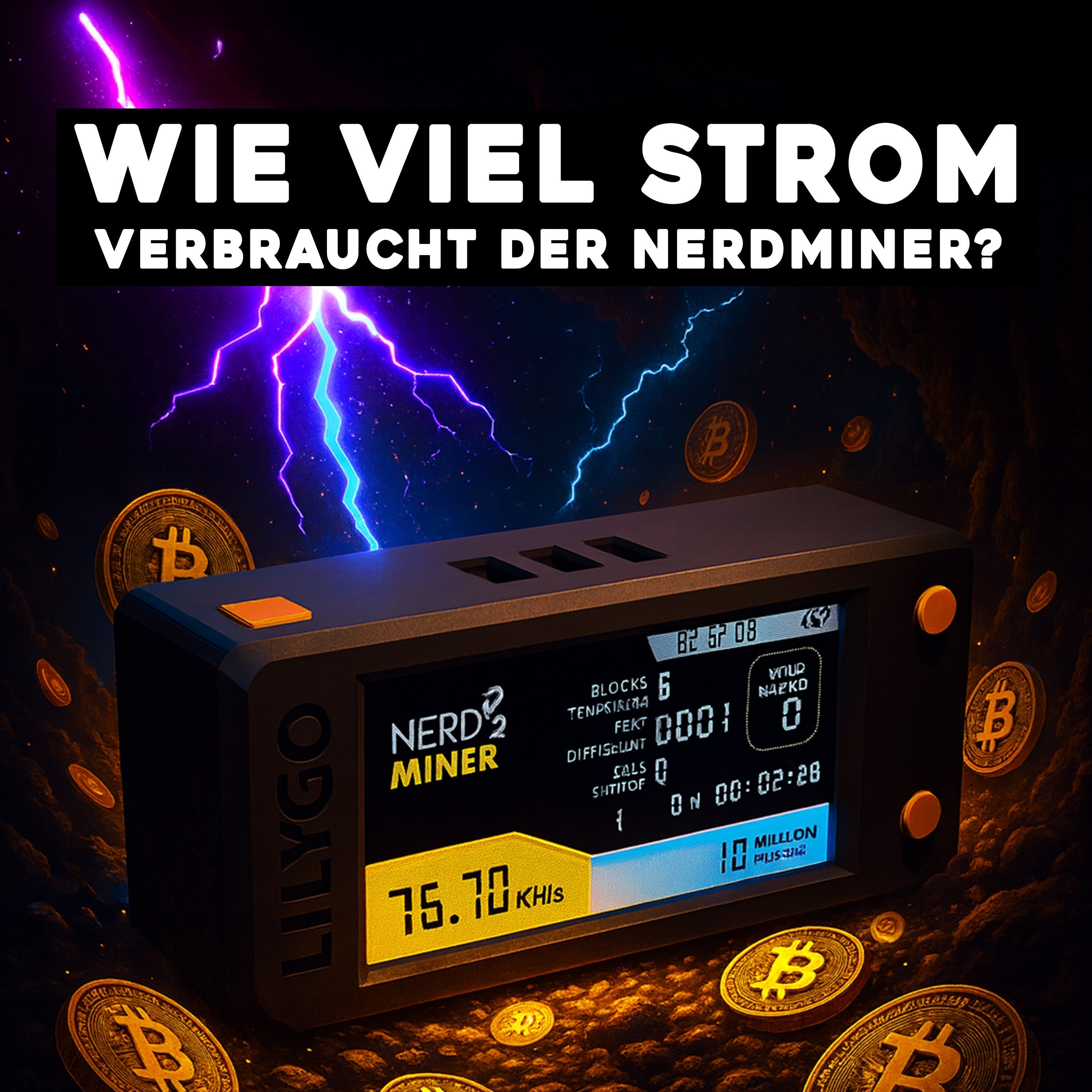 Nerdminer V2 – Titelgrafik zum Stromverbrauch des Mini-Bitcoin-Miners