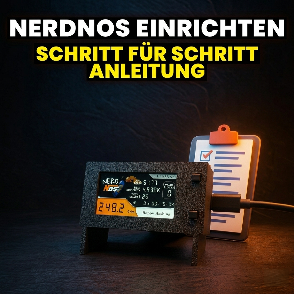 NerdNOS einrichten 2026 — Schritt-für-Schritt-Anleitung mit Bitcoin-Adresse, Pool und Troubleshooting